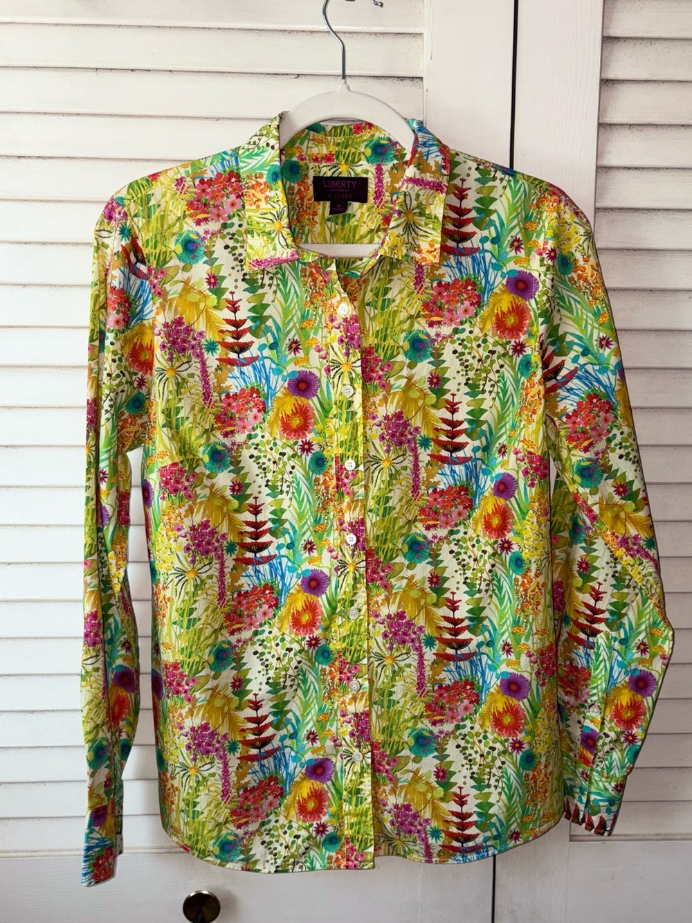 Liberty Art Fabrics J.Crew Tresco Floral Shirt 8 Botanical Button Front - Picture 3 of 5